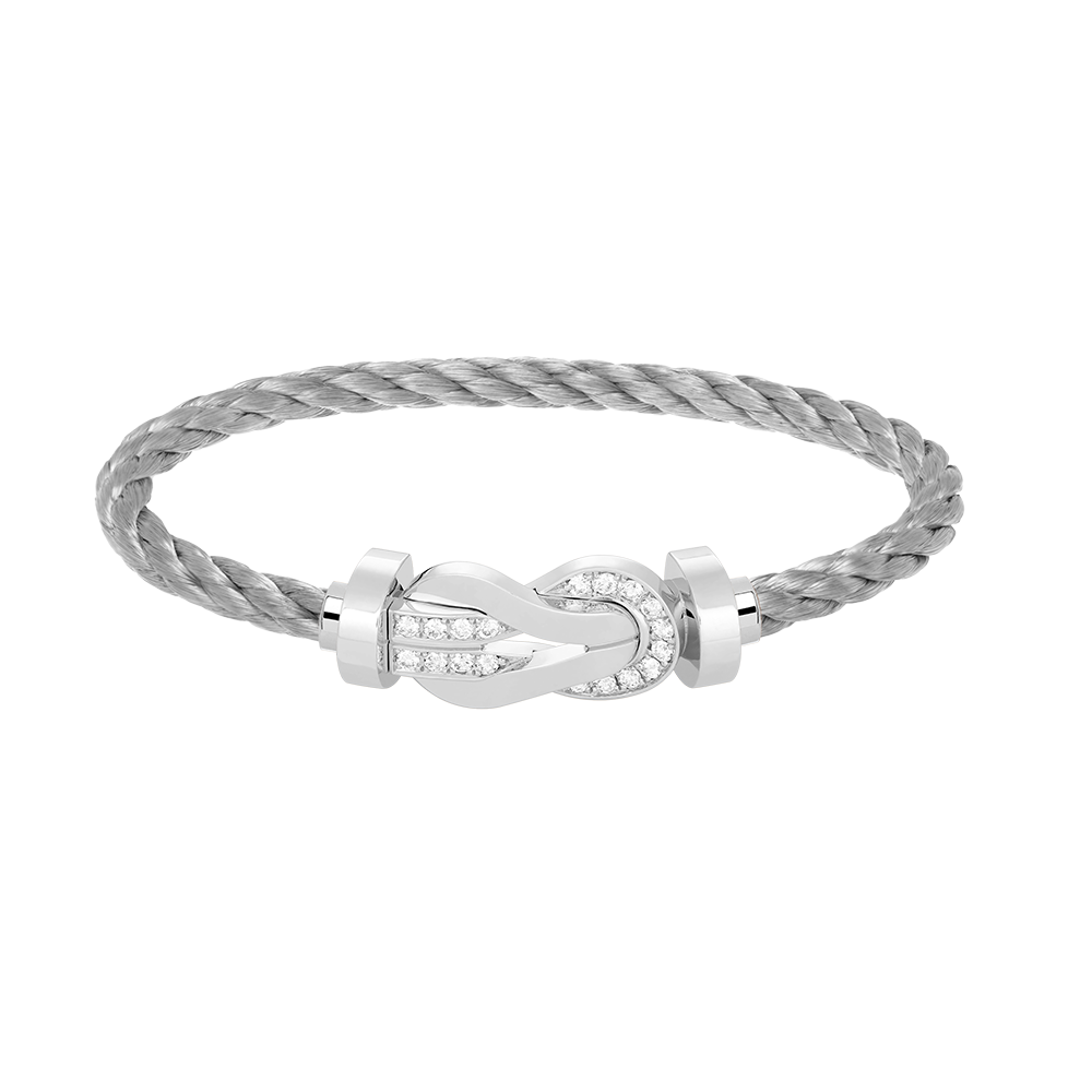 [Mystic]CHANCE LARGE 8 FIGURE BUCKLE HALF DIAMOND BRACELET SILVER