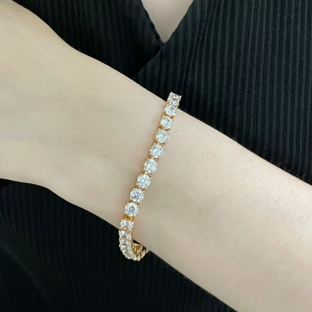 [Mystic]全面ダイヤモンドセッティングのテニスブレスレット