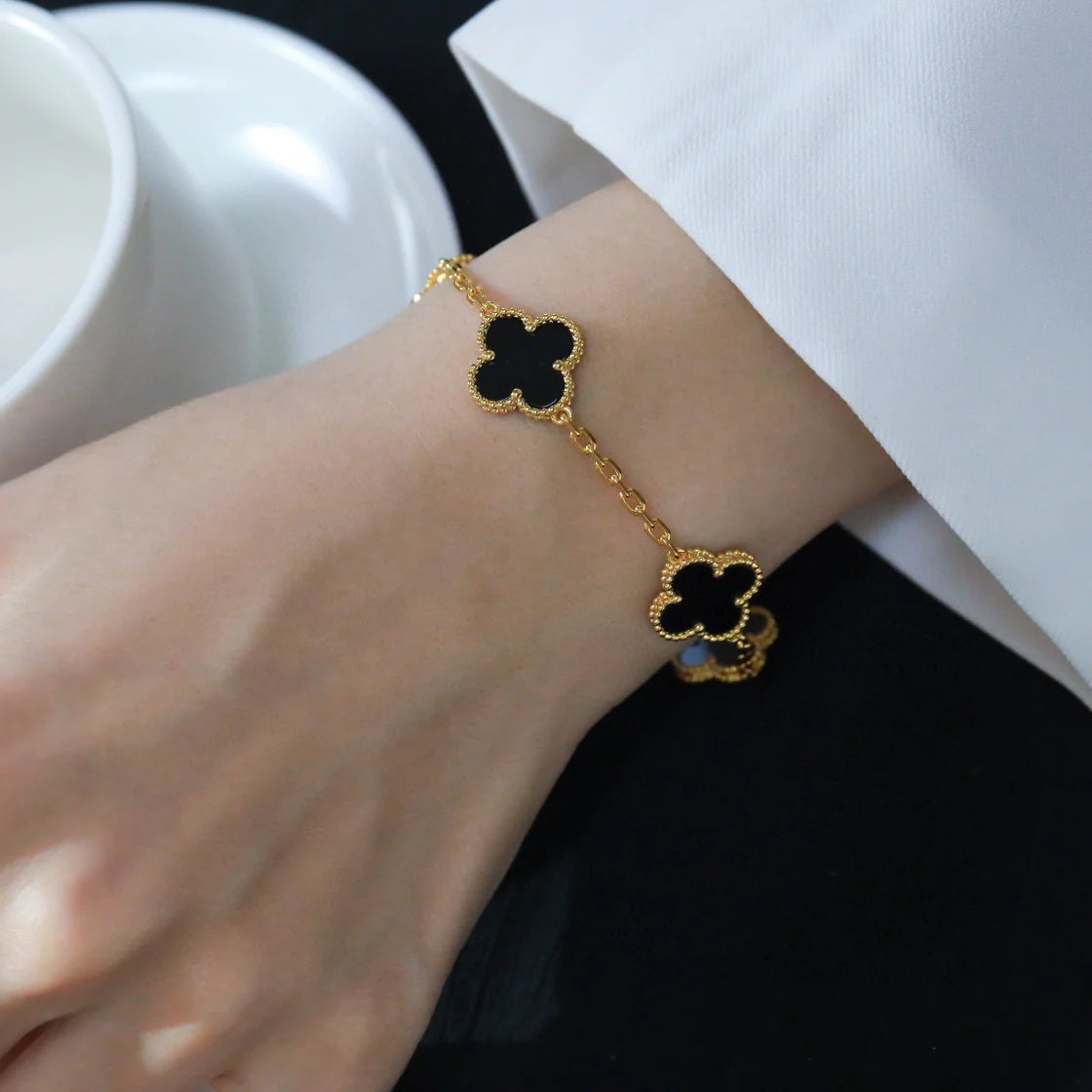 [Mystic] CLOVER 5モチーフ オニキスブレスレット コレクション