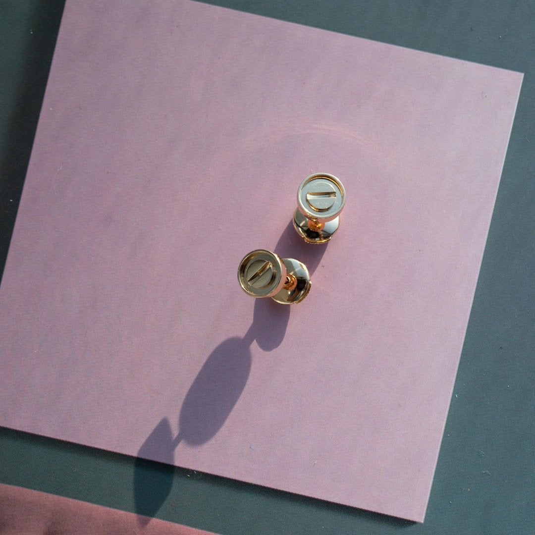 [Mystic]LOVE EARRINGS PINK GOLD 10MM