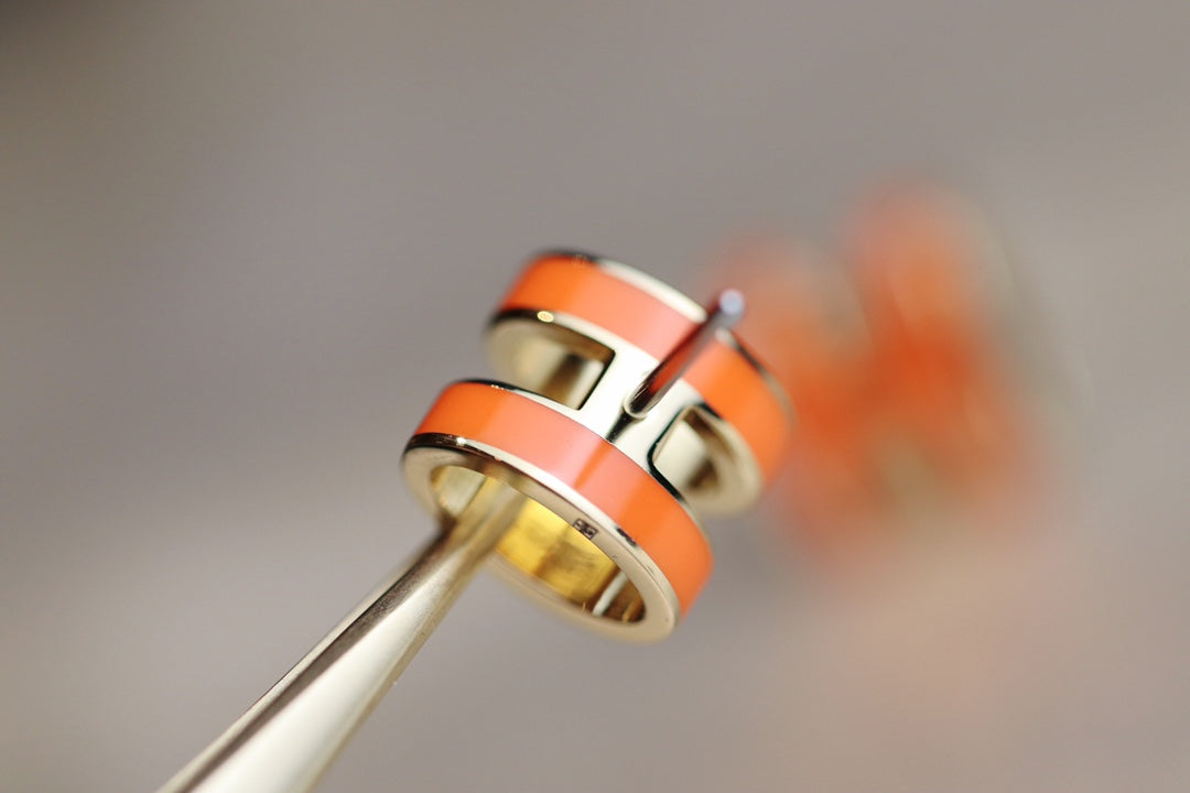 [Mystic]MINI POP H EARRINGS ORANGE