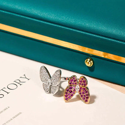[Mystic]TWIN BUTTERFLY DIAMOND RING