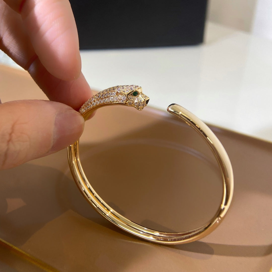 [ミスティック]パンテール ゴールド ダイヤモンド オープンブレスレット
