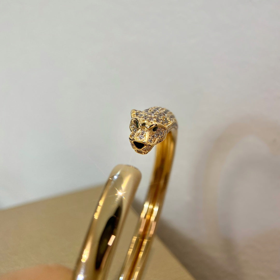 [ミスティック]パンテール ゴールド ダイヤモンド オープンブレスレット
