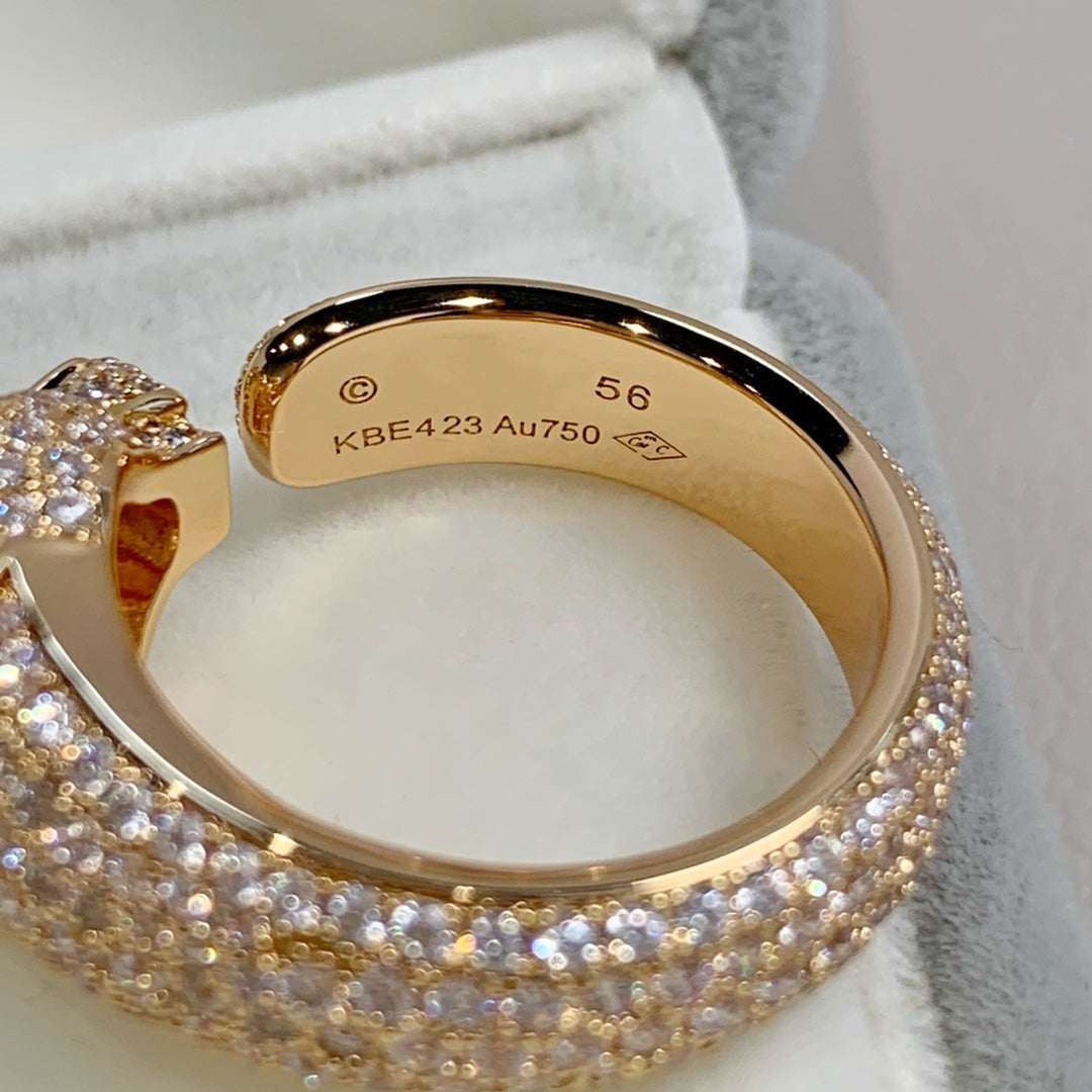 [ミスティック]パンテール ピンクゴールド ダイヤモンド リング