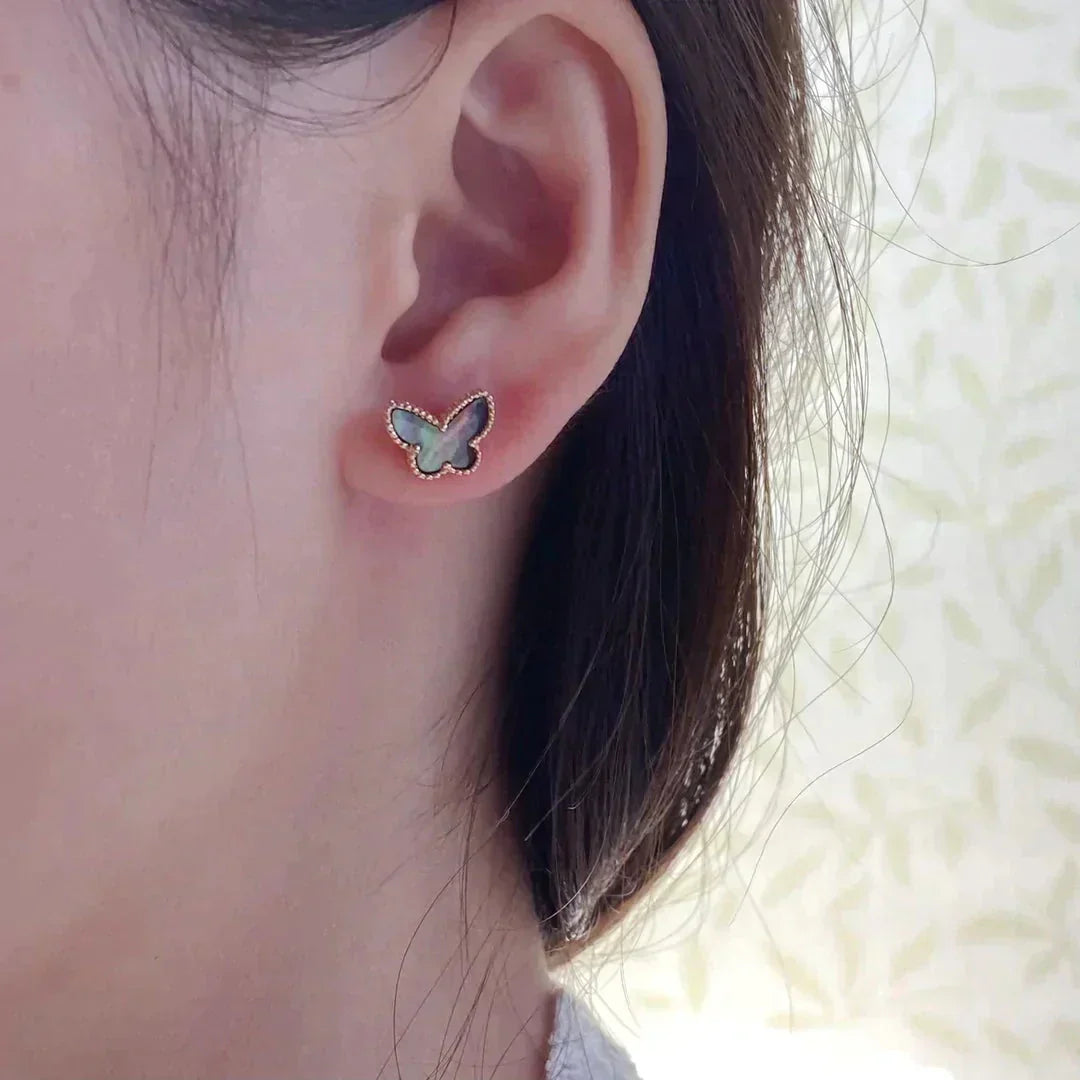 [Mystic]BUTTERFLY DARK MOP  EARRINGS