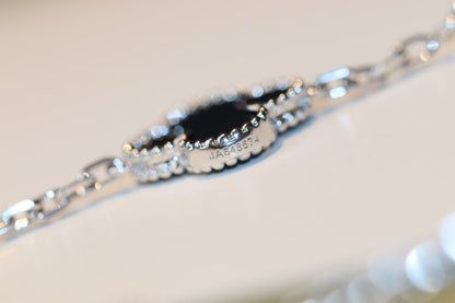 [Mystic]CLOVER 20 MOTIFS ONYX DIAMOND SILVER