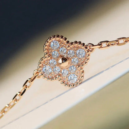 [Mystic]CLOVER 20 MOTIFS MALACHITE DIAMOND NECKLACE