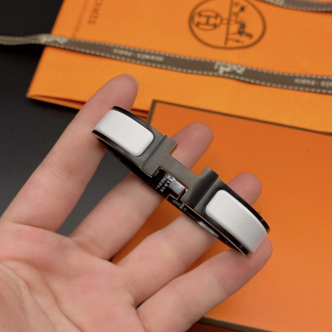 [Mystic]H ブレスレット 12MM ブラックホワイトセラミック