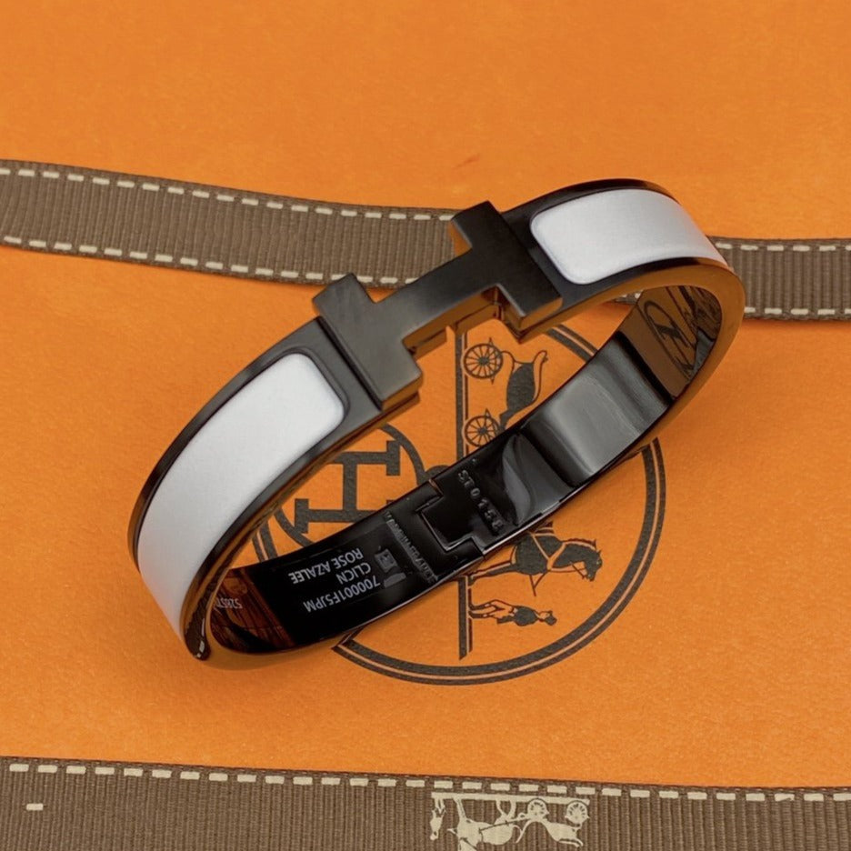 [Mystic]H ブレスレット 12MM ブラックホワイトセラミック