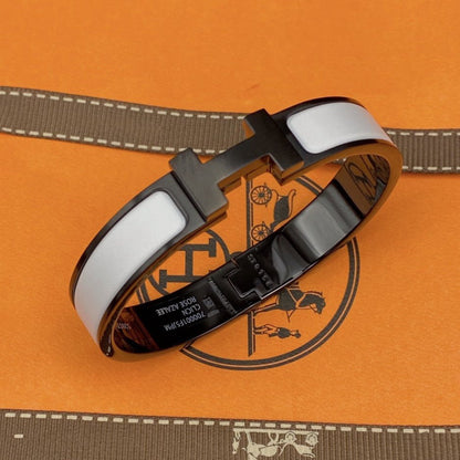 [Mystic]H ブレスレット 12MM ブラックホワイトセラミック