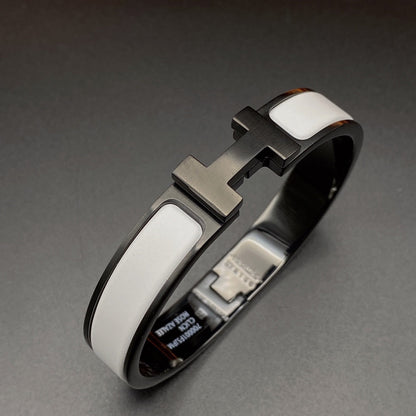 [Mystic]H ブレスレット 12MM ブラックホワイトセラミック