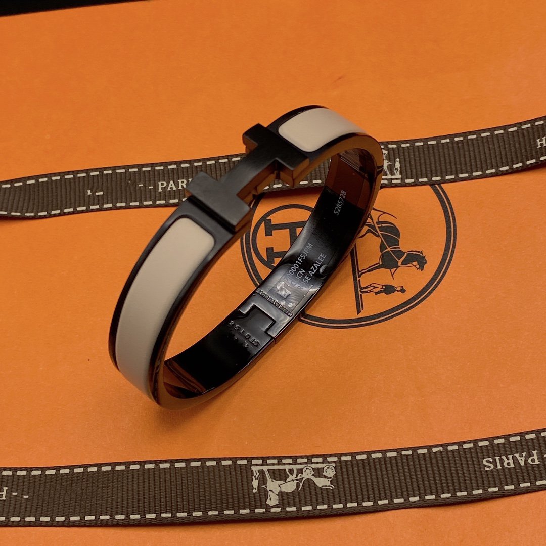 [Mystic]H ブレスレット 12MM ブラック ベージュ セラミック