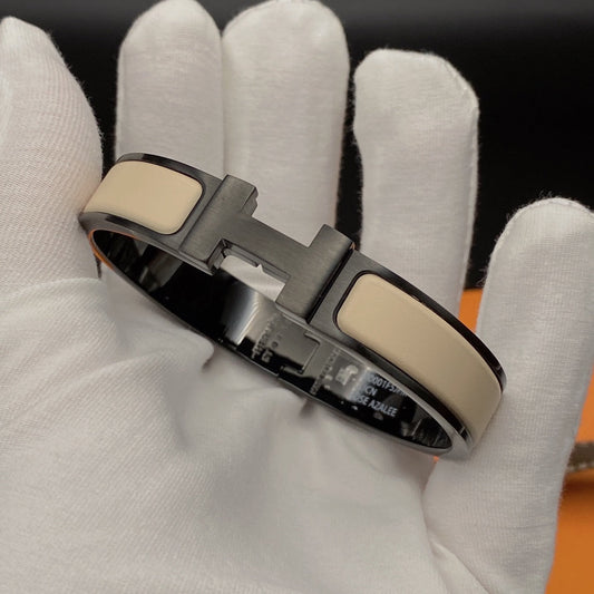 [Mystic]H ブレスレット 12MM ブラック ベージュ セラミック