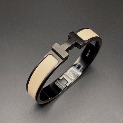 [Mystic]H ブレスレット 12MM ブラック ベージュ セラミック