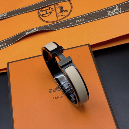 [Mystic]H ブレスレット 12MM ブラック ベージュ セラミック