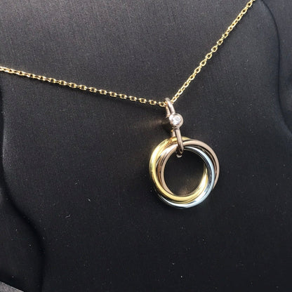[Mystic]TRINITY SILVER GOLD PINK GOLD NECKLACE