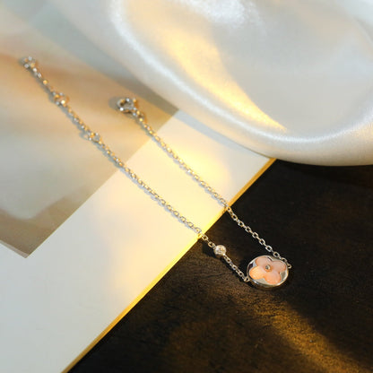 [Mystic]SUN MOTIF PINK MOP SILVER BRACELET