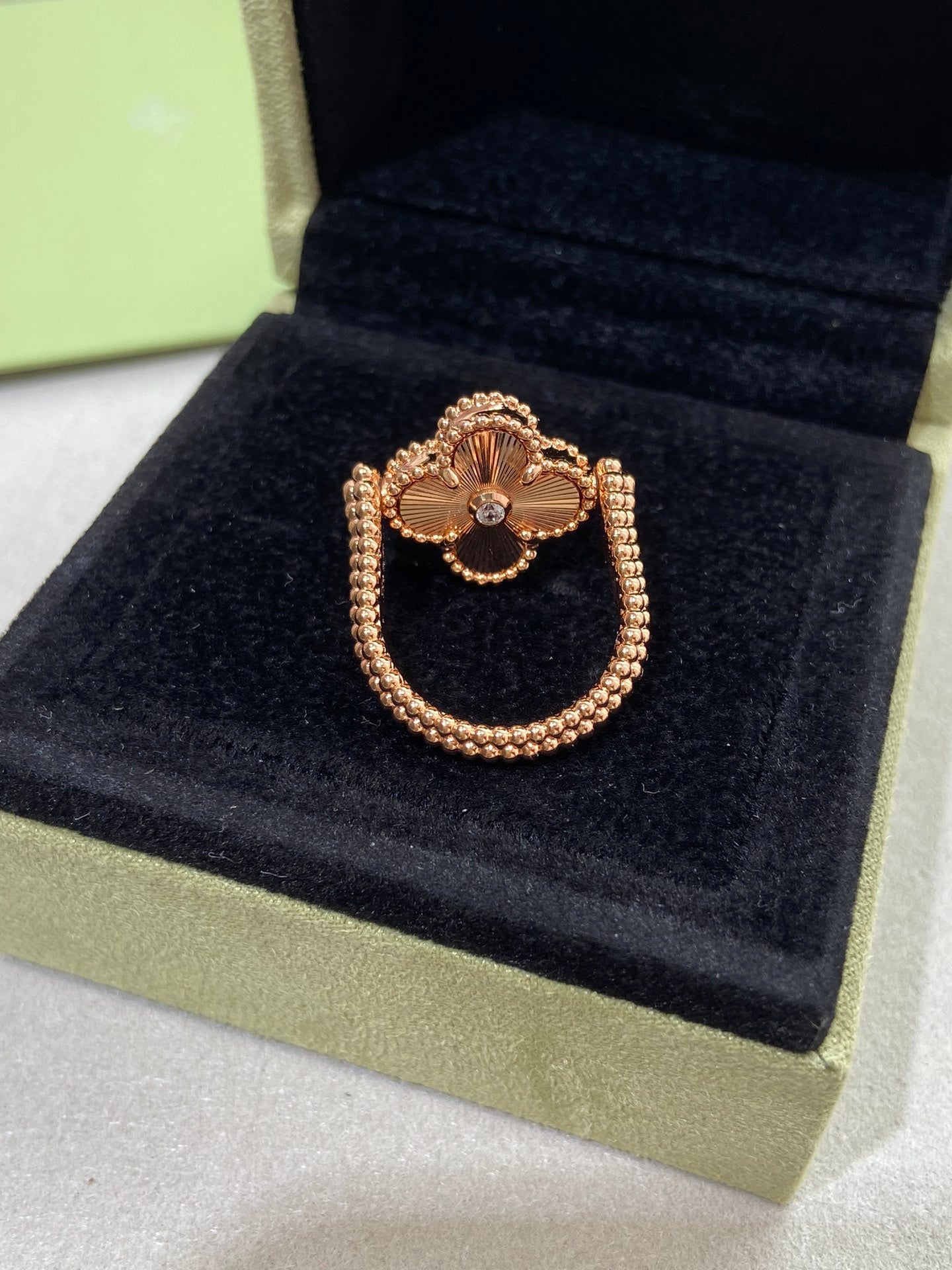 [Mystic]クローバー リバーシブル ローズゴールドリング