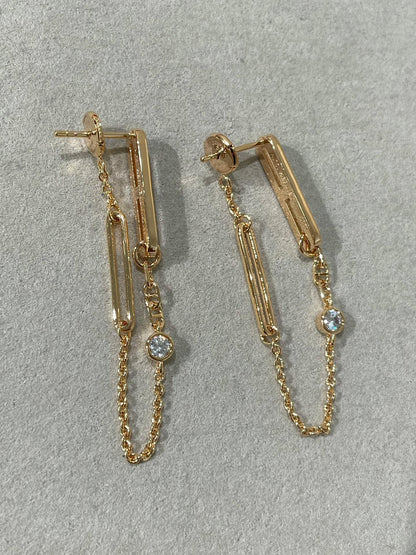 [Mystic]カオスチェーンダイヤモンド ドロップピアス