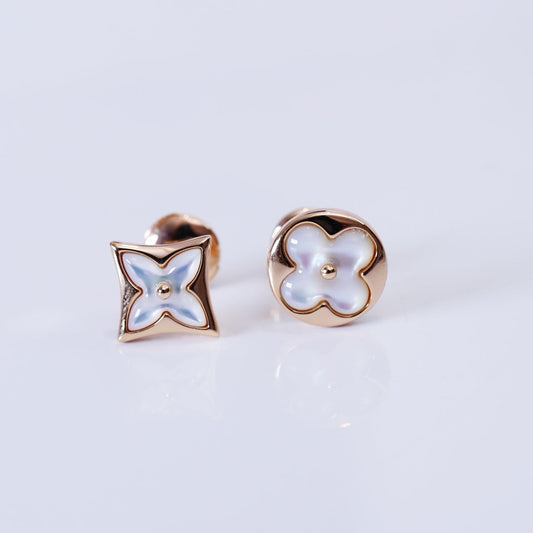 [Mystic]星と太陽 ピンクゴールド マザーオブパール スタッドピアス