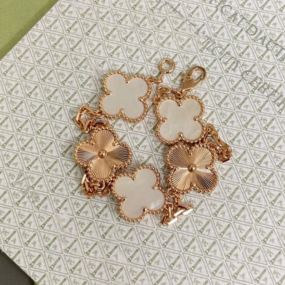 [Mystic]CLOVER WHITE PEARL MOP 5 MOTIF BRACELET COLLECTION