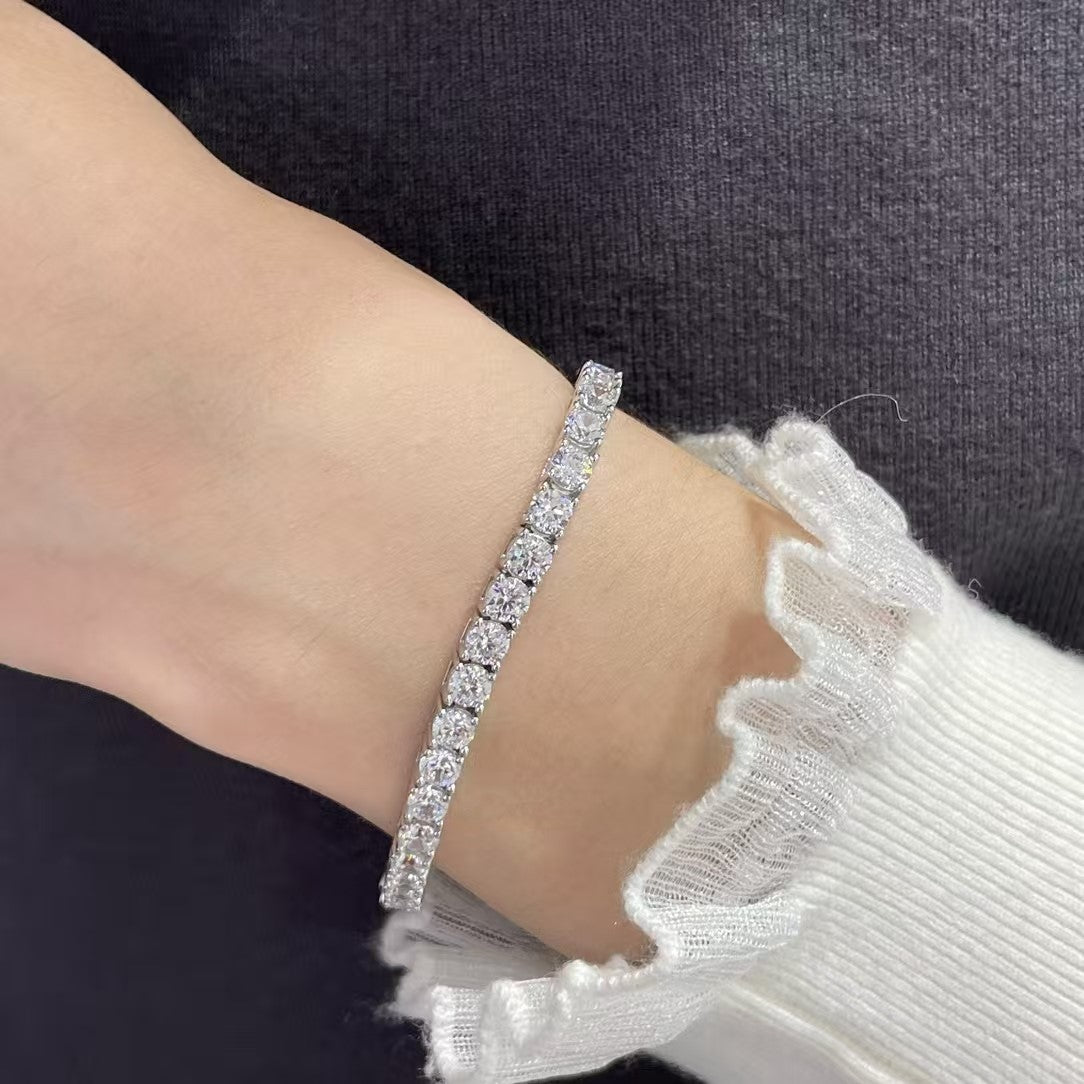 [Mystic]全面ダイヤモンドセッティングのテニスブレスレット