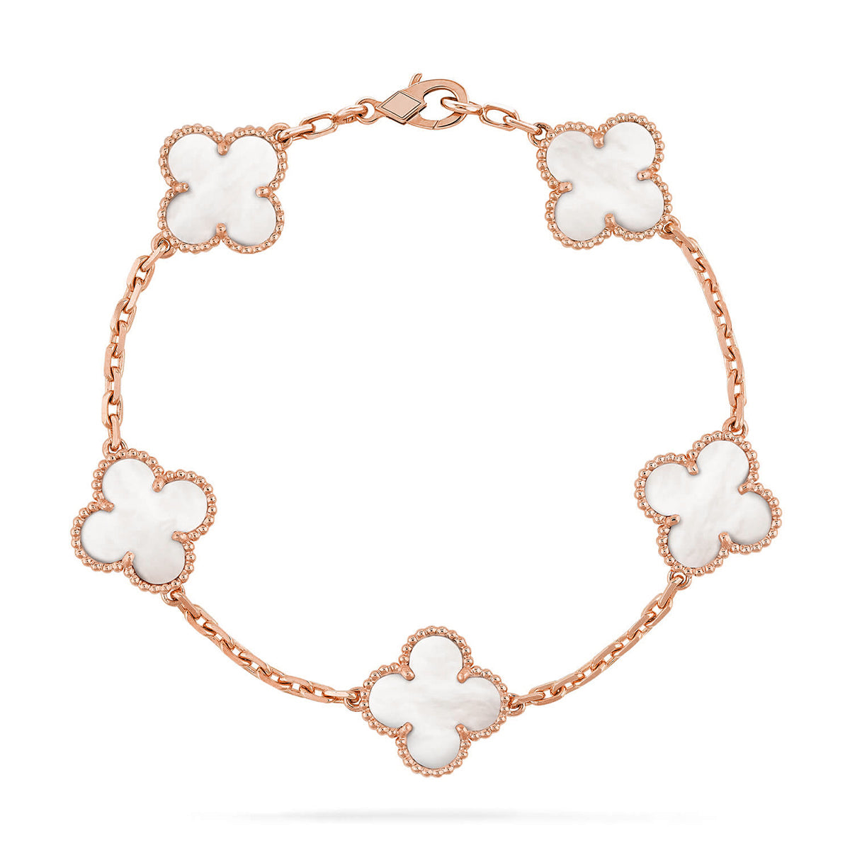 [Mystic]CLOVER WHITE PEARL MOP 5 MOTIF BRACELET COLLECTION