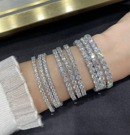 [Mystic]全面ダイヤモンドセッティングのテニスブレスレット