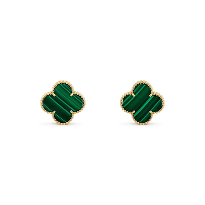 [Mystic]CLOVER MINI 9.5MM MALACHITE  EARRINGS