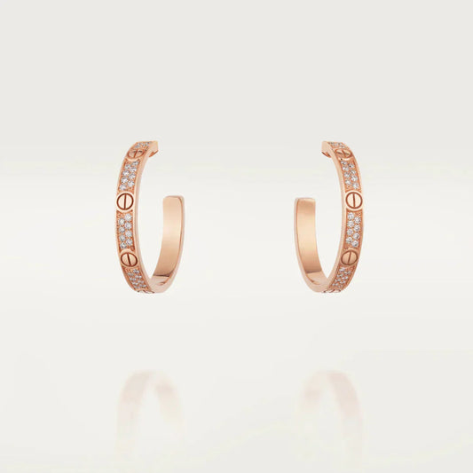 [Mystic]LOVE DIAMOND PINK GOLD フープピアス