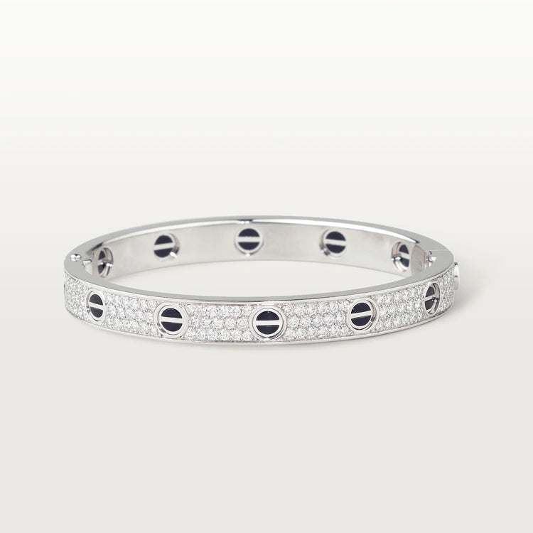 [Mystic]LOVE ブレスレット 6.1mm ダイヤモンドパヴェ セラミック
