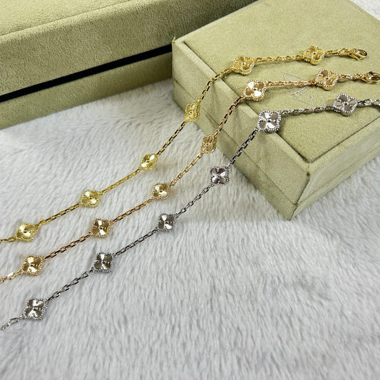 [Mystic] クローバー6モチーフ ダイヤモンドブレスレット