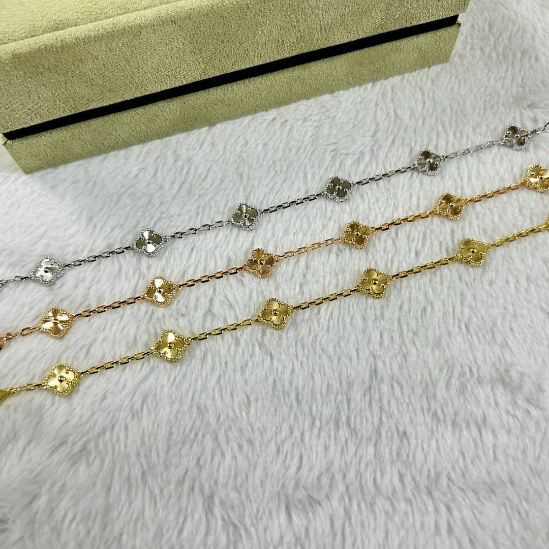[Mystic] クローバー6モチーフ ダイヤモンドブレスレット