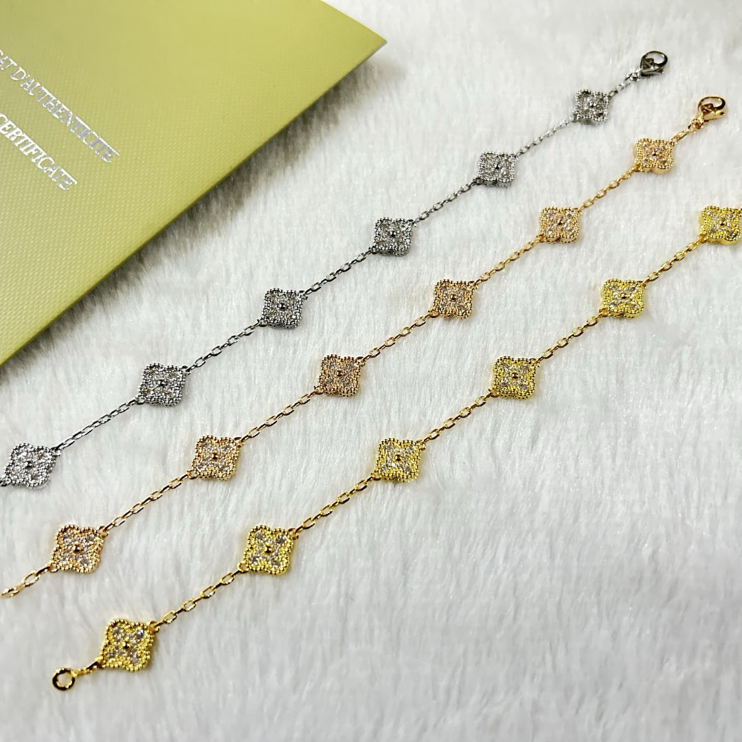 [Mystic]CLOVER 6 MOTIF DIAMOND BRACELET