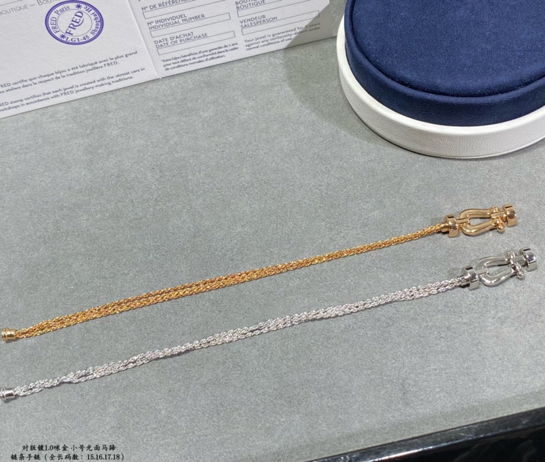 [Mystic]FORCE SMALL HORSESHOE  DIAMOND CHAIN ROPE BRACELET