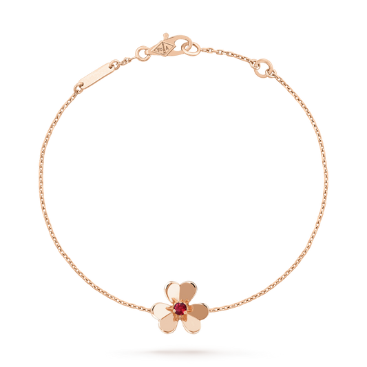 [Mystic] FRIVOLE GOLD FLOWER PINK MALACHITE BRACELET