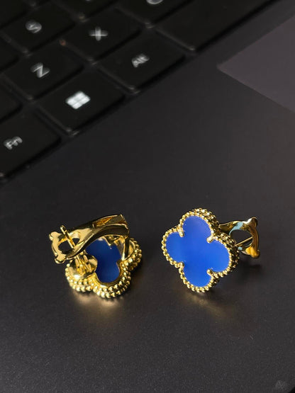 [Mystic] クローバー ラージ (20mm) 1モチーフ ブルーMOP スタッドピアス