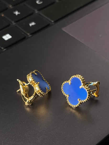 [Mystic] クローバー ラージ (20mm) 1モチーフ ブルーMOP スタッドピアス
