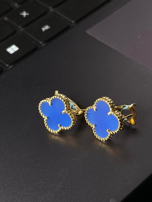 [Mystic] クローバー ラージ (20mm) 1モチーフ ブルーMOP スタッドピアス