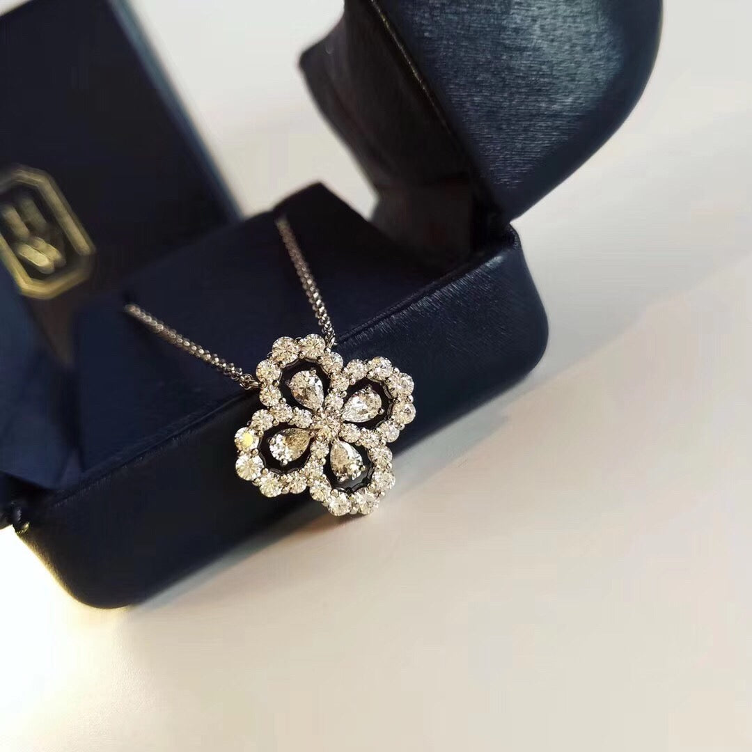 [Mystic]LOOP NECKLACE FULL MOTIF DIAMOND 16MM MULTIPLE COLORS