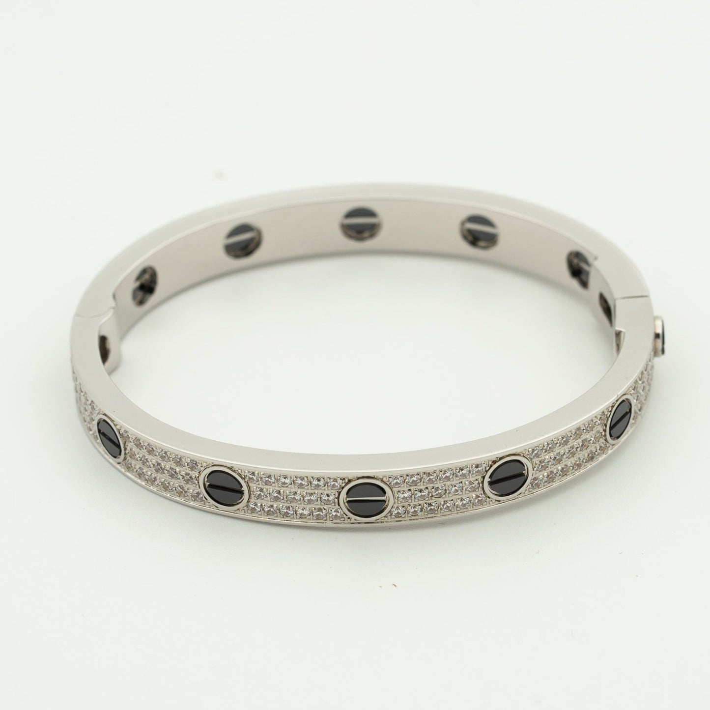 [Mystic]LOVE ブレスレット 6.1mm ダイヤモンドパヴェ セラミック