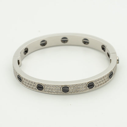 [Mystic]LOVE ブレスレット 6.1mm ダイヤモンドパヴェ セラミック