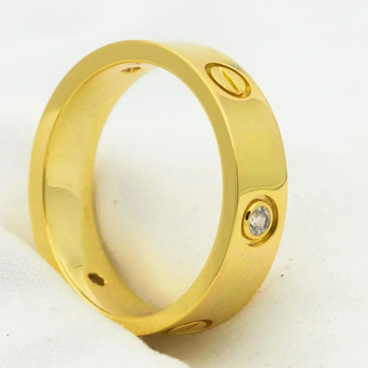 [Mystic]ラブリング 5.5MM 3ダイヤモンド ゴールド