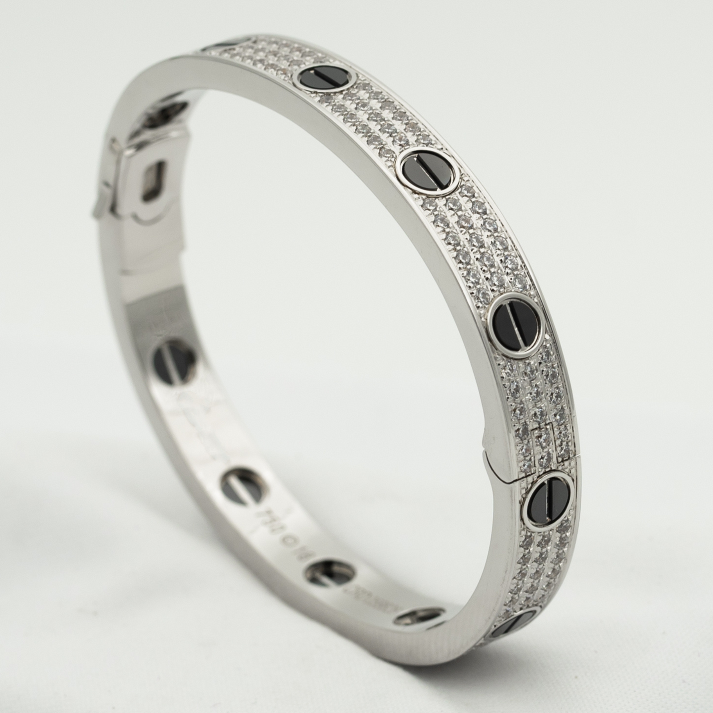 [Mystic]LOVE ブレスレット 6.1mm ダイヤモンドパヴェ セラミック