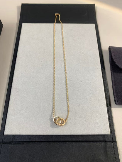 [ミスティック]LOVE NECKLACE DOUBLE RING 二重円ダイヤモンドベルト ゴールド