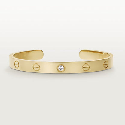 [Mystic]ラブブレスレット 6.1MM 1ダイヤモンド オープンカフ