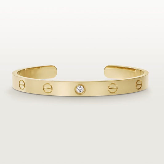 [Mystic]ラブブレスレット 6.1MM 1ダイヤモンド オープンカフ