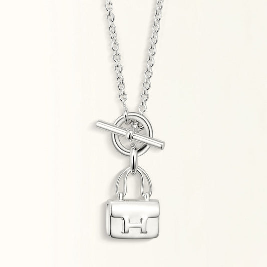 [Mystic]POP H PENDANT SILVER NECKLACE