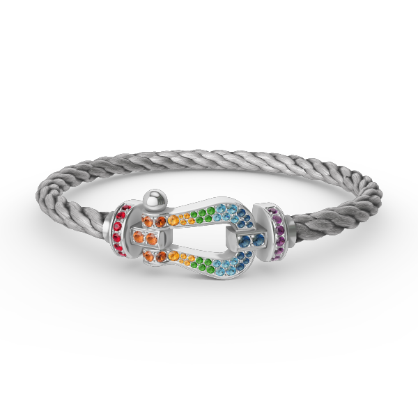 [Mystic]FORC ラージホースシュー カラードダイアモンド ブレスレット シルバー